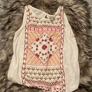 Lucky brand ◦ cream embroidered tank XS